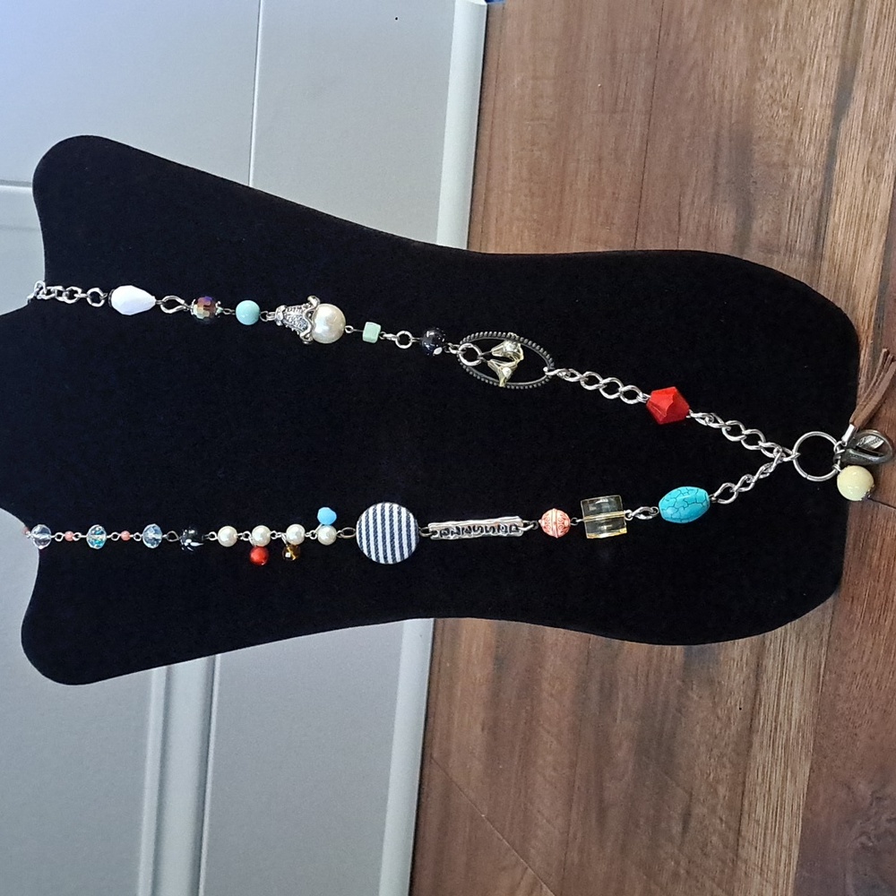 Plunder "Becky" Multicolor Mixed Media Necklace/Lanyard